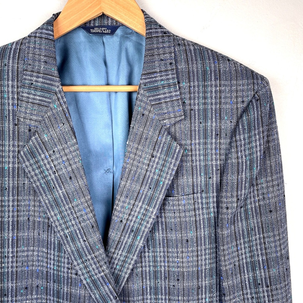 Vintage Bonney & Gordon Jacket Men 42R Plaid Blazer 80s 90s Academia Old Money